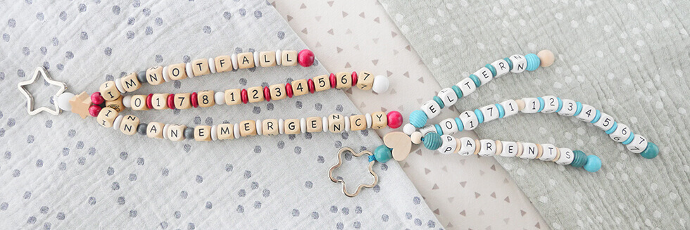 personalised emergency chain for children with telephone number