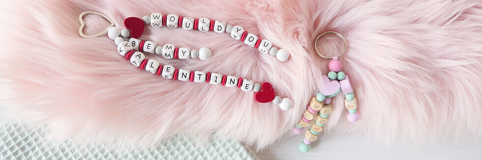 Personalised key fobs as a Valentine's Day gift